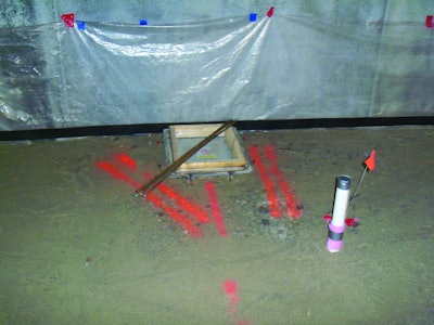 Use marking paint to mark locations of embedded rebar, underground hazards, a pour-to location for truck drivers, safety items and any other points of interest that could be overlooked.