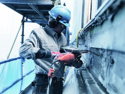 Wet cutting can help to control concrete dust emissions when working in confined areas or inside structures.