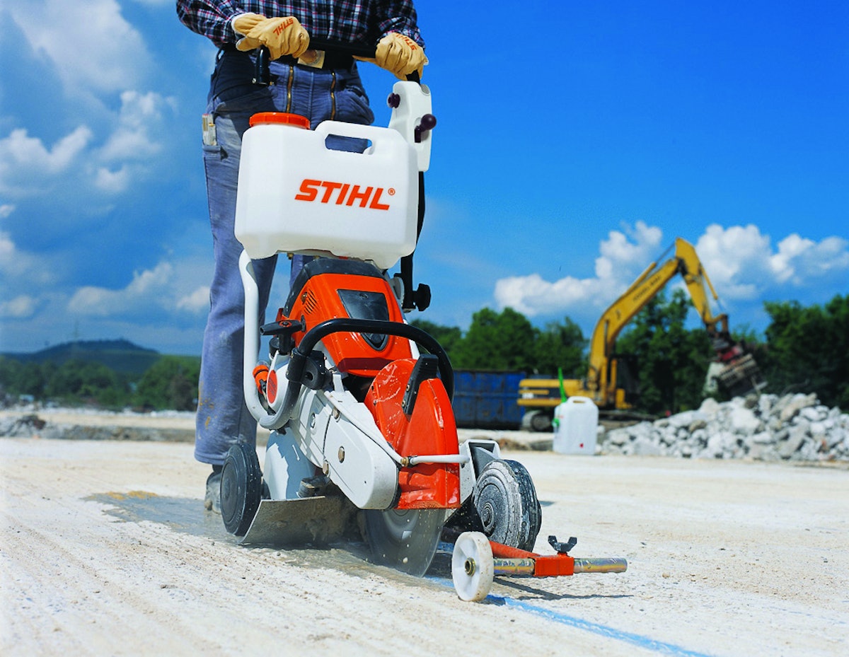 Stihl walk behind concrete outlet saw