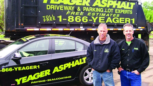 'We've always been the first in our area to start new techniques and use new equipment,' says Mark Yeager, left, owner of Yeager Asphalt.