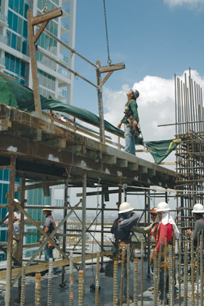 Form Works issues its workers high-quality personal protection equipment and enforces its use on the jobsite, including double-legged lanyards for fall protection.