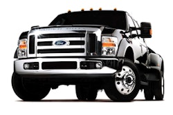 A diesel engine supplies the torque needed for towing heavy loads.