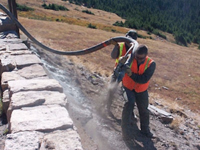 DCY's Concrete Pumping Services used an on-site mixer and shotcrete to complete an erosion control project on Trail Ridge Road in Rocky Mountain National Park.