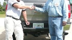 Bob Harris with Elliot Davis of Decorative Concrete Designs.