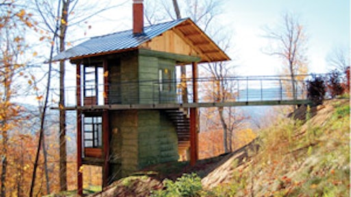 Sandy Lawton, ArroDesign Inc., created and poured the all-concrete structure of this tree house to help the homeowners maximize their outdoor space.