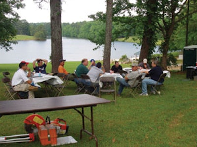The jobsite, with all its distractions and demands, isn't always the best place to talk shop. Get your peers together in a relaxed environment to discuss the business and marketing sides of your company.