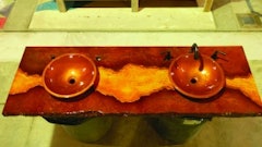 The finished bathroom vanity.