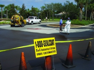 Quality work on small jobs paid off for D&G Sealcoating & Striping when they won the sealcoating and striping job at Pelican Landing in Bonita Springs, FL.