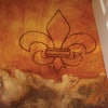 Sieffert installed this fleur-de-lis stencil near the two color transitions of a recent project.