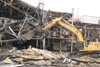 Sitetech, Inc. mounted a Genesis GXP 400 on a John Deere 450 for the steel demolition.
