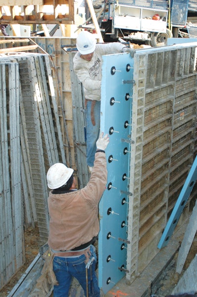 Buildings constructed with insulated concrete walls, like this one using the Thermomass insulation system in conjunction with removable form panels, can save energy costs