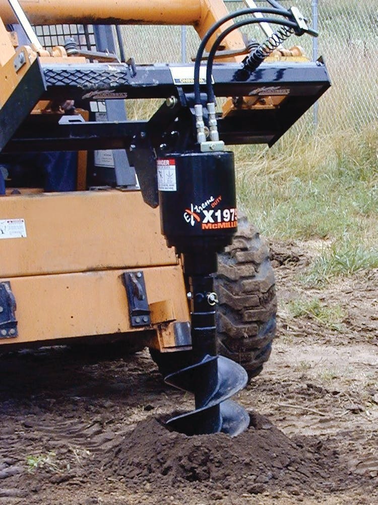 Rock Auger 6" X 4' with 2" Hex Connection Skidsteer