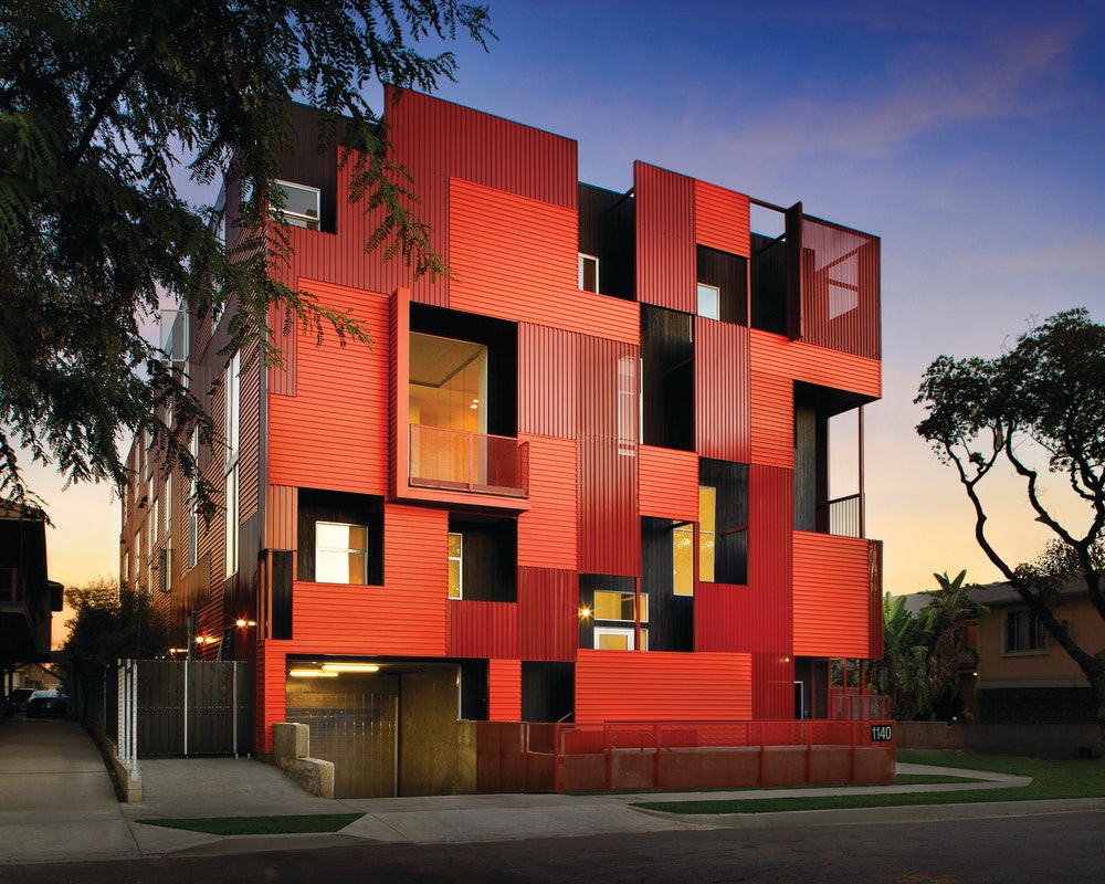 【★安心の定価販売★】 Corrugated Metal Panels Create Dramatic Façade in West 健康家電