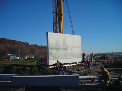 Tremca Group handled both creating the engraved, precast concrete panels and the installation on site.