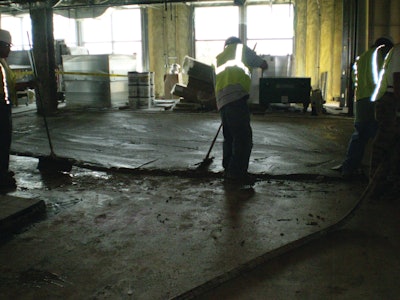 Blair Duron Restoration used a lightweight cement and self-leveling underlayment to meet weight restrictions at the Duke University Medical Center.