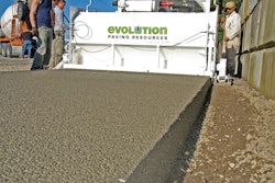 Contractors can install pervious concrete using a slipform paver, model by Evolution Paving Resources.