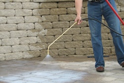 Spraying sealers can help achieve a consistent coat and can be faster than rolling the sealer onto the concrete.