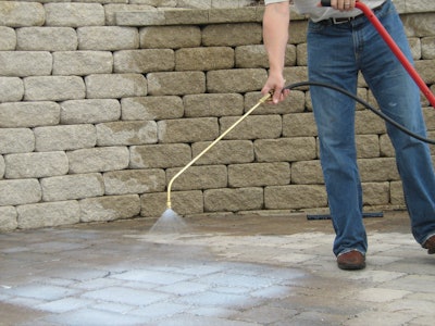 Spraying sealers can help achieve a consistent coat and can be faster than rolling the sealer onto the concrete.