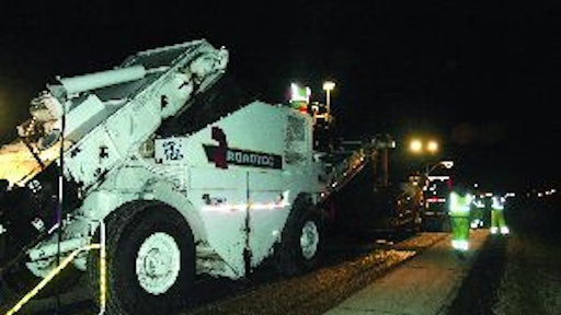 To accomplish the resurfacing work required for the Interstate 94 project, Payne & Dolan milled and paved at the same time during the night when one of the travel lanes could be closed.