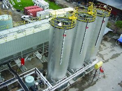 New components of the plant included three Meeker 30,000-gallon AC tanks.