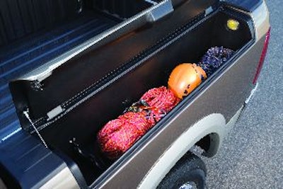 The RamBox cargo management system provides weatherproof, lockable, illuminated and drainable storage compartments integrated into both fender sides.