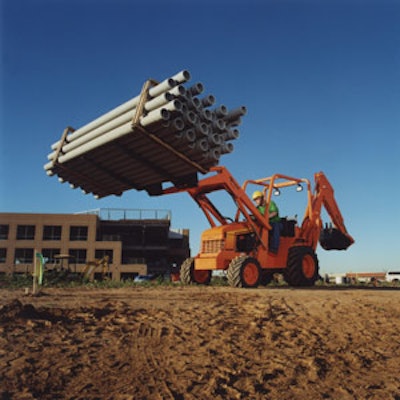 Smaller tractor-loader-backhoes feature increased engine and hydraulic power, enabling them to handle the more rugged applications encountered on commercial construction projects.