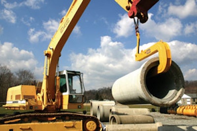 Pipe lifting attachments can provide a safer, less time-consuming alternative for lifting and placing pipe into a trench.