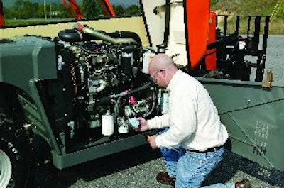 Fluid level checks should be a key part of your telehandler preventive maintenance program.