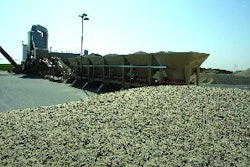 The used equipment in the plant package included a refurbished six-bin aggregate cold feed system with a refurbished 5' x 14' single deck aggregate screen and a refurbished 30' x 70' aggregate scale conveyor.