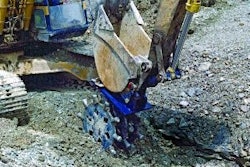 Compaction wheel attachments use the carrier's applied static weight to quickly achieve compaction density.