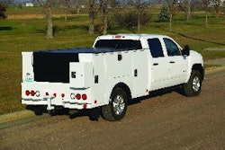 The Feterl 3000 Series utility and crane body is designed to fit Class 3 and 4 chassis, and can utilize up to a 3,200-lb. crane.