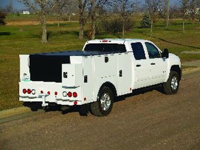 The Feterl 3000 Series utility and crane body is designed to fit Class 3 and 4 chassis, and can utilize up to a 3,200-lb. crane.