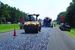 The compaction effort should start immediately after the ultrathin bonded wearing material is laid.
