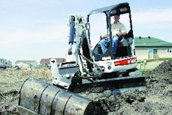 The use of multiple types and sizes of buckets, like this grading bucket, can enable you to more efficiently match compact equipment to the application.