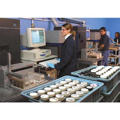 Regular testing of transmission oils, hydraulic fluids, gear oils and other fluids can ensure the long-term health and longevity of critical system components. Image provided by POLARIS Laboratories.