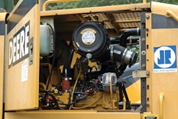 This 644H wheel loader is equipped with a new PowerTech Plus 6.8L engine as part of the John Deere Tier Up repower program.