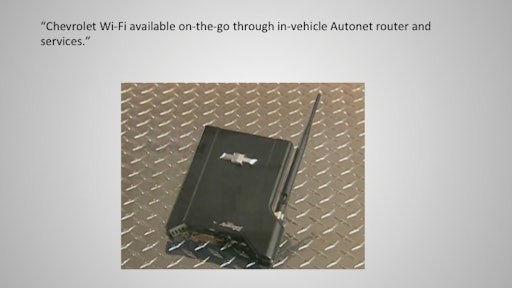 Chevrolet WiFi is available on the go through in-vehicle AutoNet router and services.