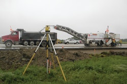 A Topcon Positioning Systems Millimeter GPS+ system utilizes satellite signals in conjunction with a PZL-1 Lazer Zone transmitter (shown here) and a PZS-MC machine-control sensor for precise grade control.
