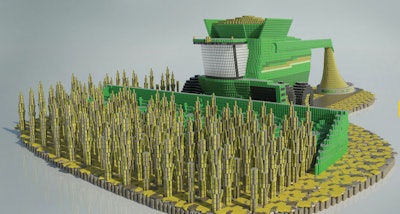 John Deere will use more than 300,000 cans of food to create a 170-ton sculpture of its new combine. All the food will be donated after world-record attempt.
