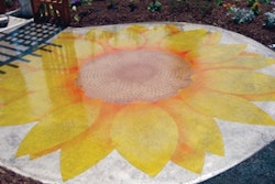 Benjamin McCarthy used a photograph to help create a 9-ft.-diameter concrete sunflower for a playground.