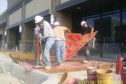 Bomanite stamps are the tool of choice for Riggs and his crew because of the quality of the tool.