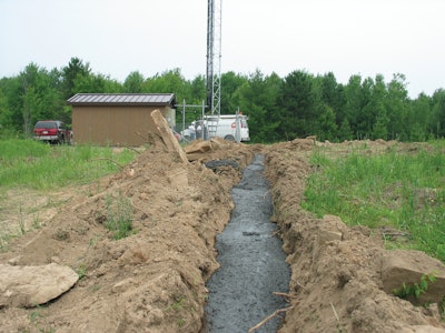 This electrically conductive concrete grounding trench has helped an electrical substation avoid lightning outages for the last three years.