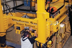 GOMACO University students gain hands-on training with Slipform Sam, the University's Super Trainer, during a paving class held last year.