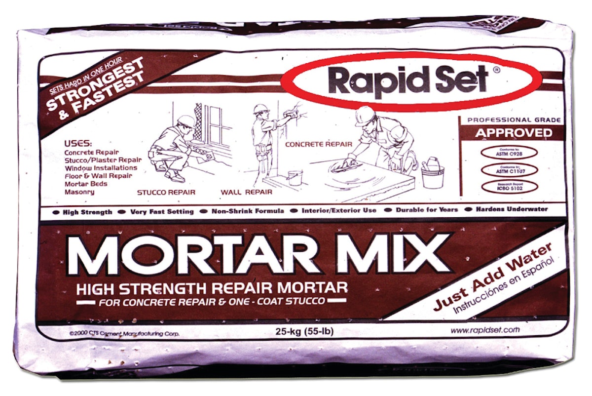 Rapid Set Mortar Mix From CTS Cement Manufacturing Corp. For