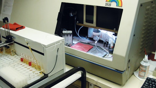 Sophisticated lab equipment, such as this Inductively Coupled Plasma Spectrophotometer, is highly sensitive and capable of determining trace amounts of wear metals and contaminants in used oil.
