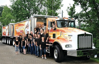 The Marx family 2011 Christmas Card features the Kenworth T800 MS truck.