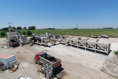 In 2008, Grimes Asphalt purchased a Terex® E225P drum mix plant, which allowed the producer to move away from the start-and-stop asphalt production associated with the batch plant.