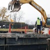 With the Slab Lifter, Bianchi Demolition was able to remove the concrete bridge panels using only a machine operator and excavator, without the need for additional laborers.