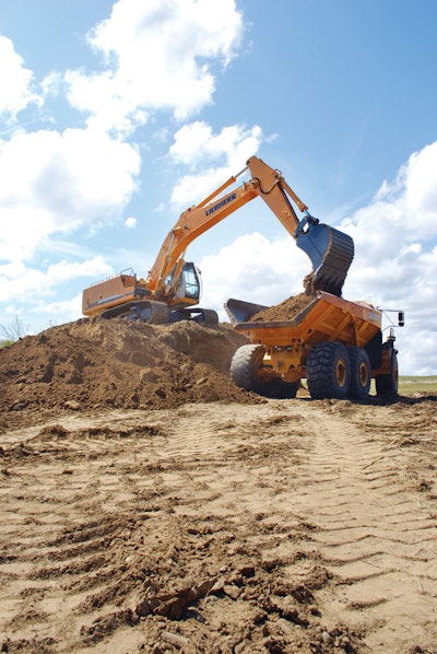 Providing a stable platform for the excavator is an essential element of site setup. It's also important to position the machine at a productive height for loading material.