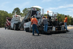 Astec's new paved lot design can retain three inches of water, preventing runoff from being released into a storm drain systems.